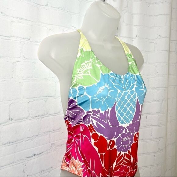 NEW Farm Rio colorful floral pineapple printed one piece swimsuit size XL - Picture 4 of 9
